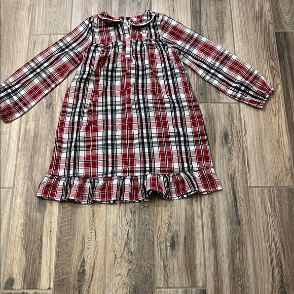 Disney Store Red and Black Plaid Nightgown Shirt Size 7/8 - Picture 3 of 5